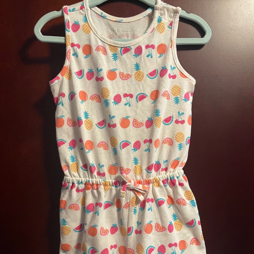 NWT Childrens Place baby girl fruit print short romper 12-18 months